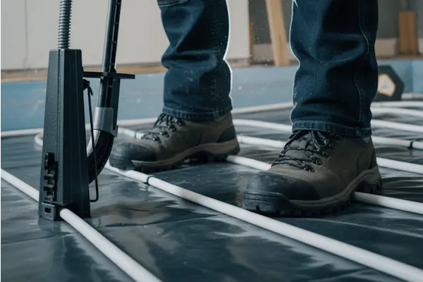 Certified technician install underfloor heating