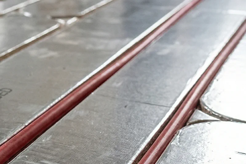 Joist deck underfloor heating retro therm