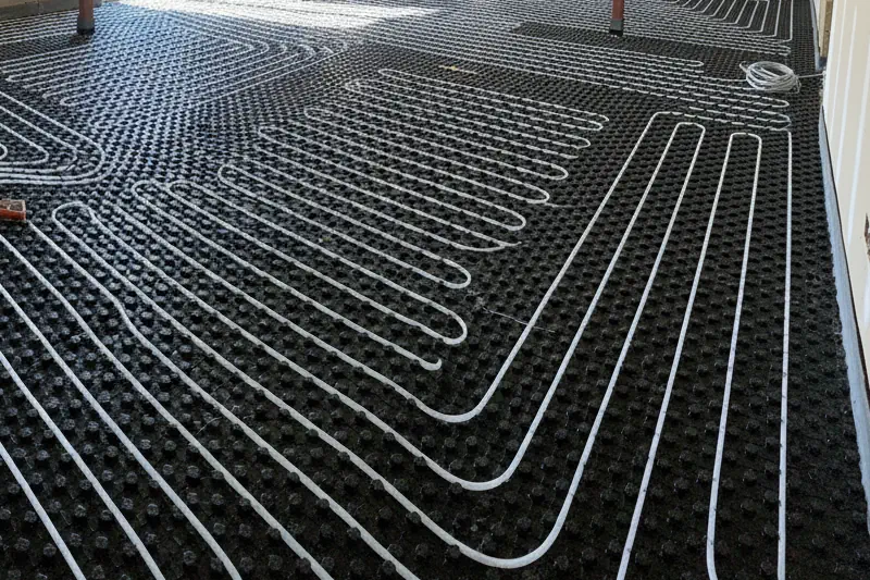 Retro therm flo underfloor heating installation