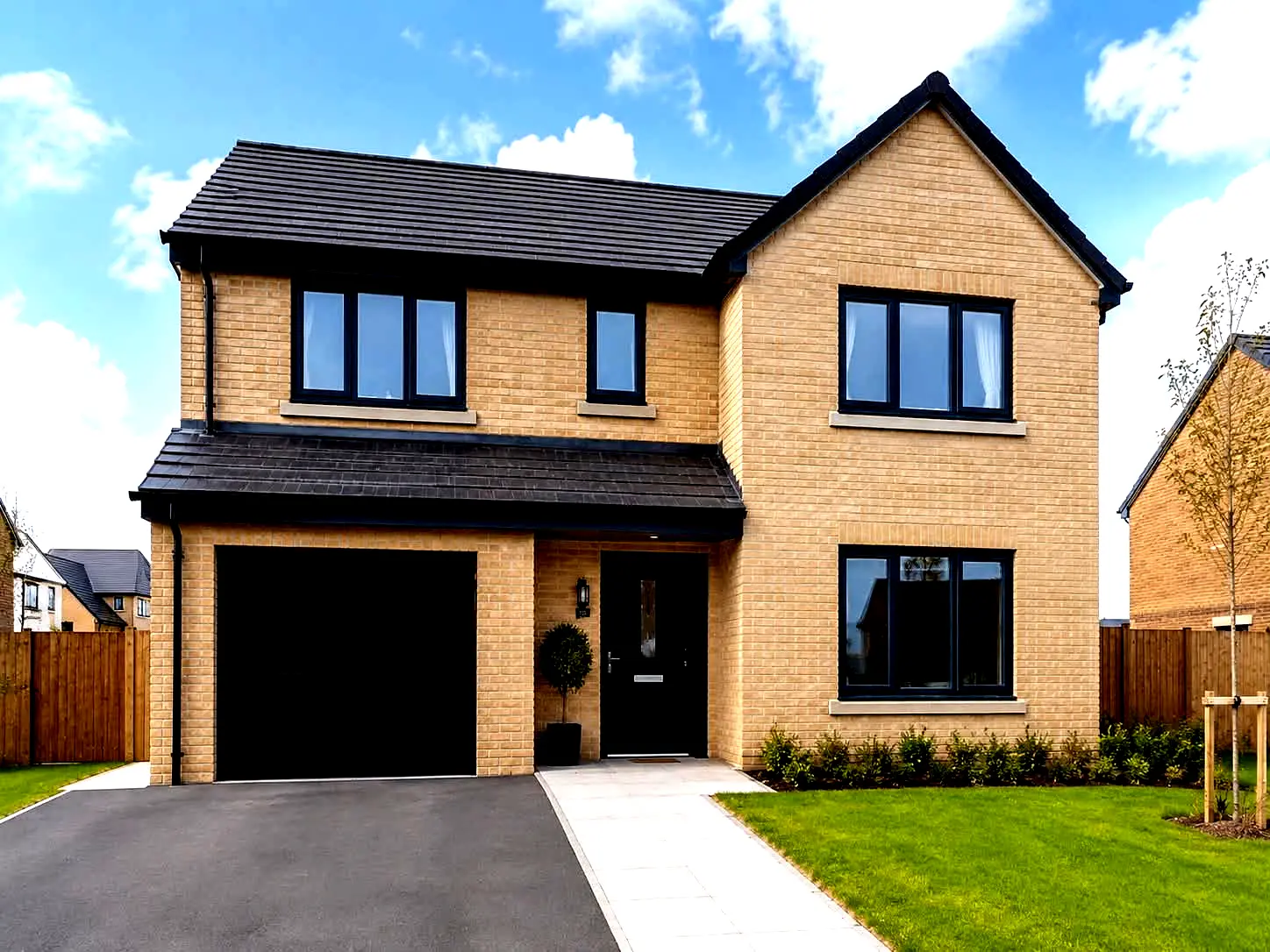 Exterior of modern new build detached home in Bristol at Cedar Close, site of 140m² underfloor heating installation
