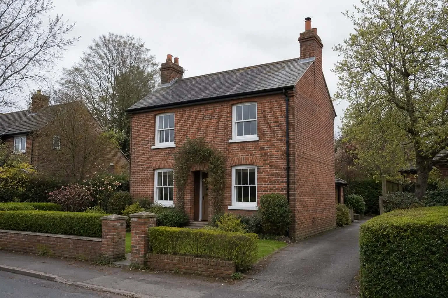 Exterior view of the Willow Grove red brick residential property, location of recent underfloor heating installation